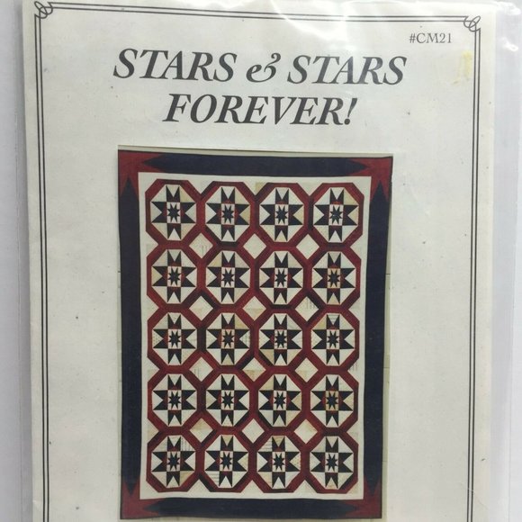 Stars And Stars Forever CM Designs #CM21 Quilt Craft Pattern Kit 47"x53" 59"x81" - Picture 1 of 6
